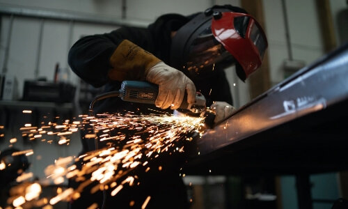 A welder at work